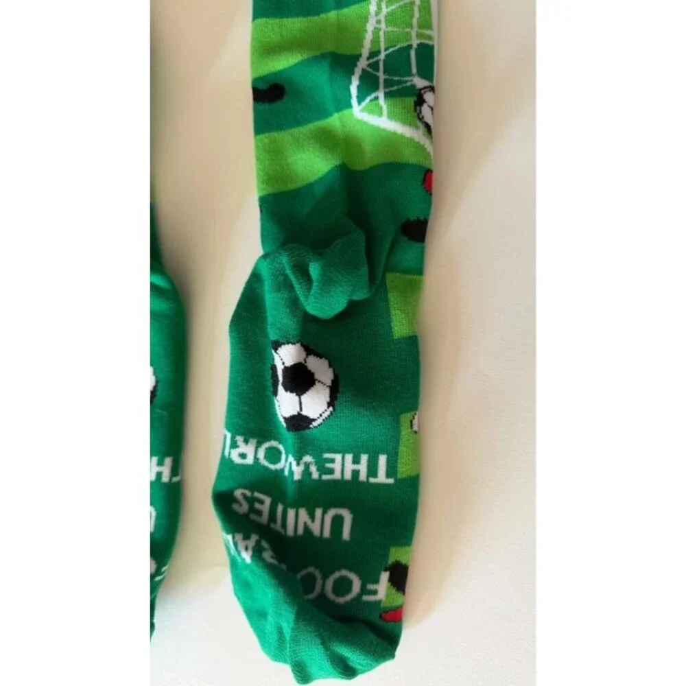 Soccer Socks Football Novelty Crew Socks Green Red Sports Fan Gift